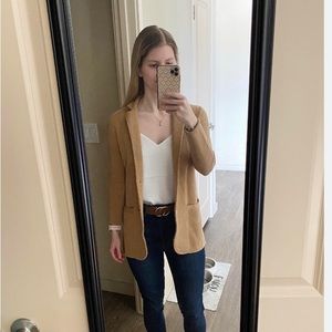 The Instagram famous J.Crew Jcrew sweater blazer xxs 0 camel beige boyfriend xs